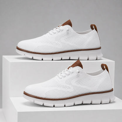 Suprclark women's white breathable knit walking shoes product view 024