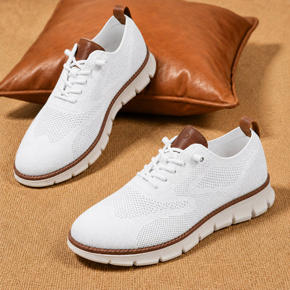 Suprclark women's white breathable knit walking shoes product view 025