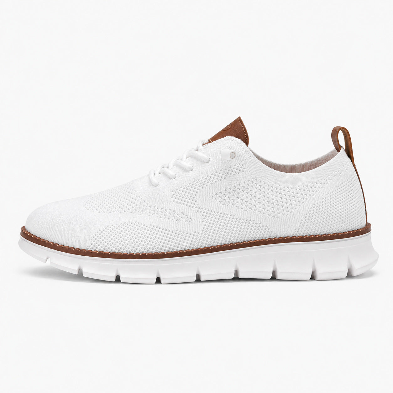 Suprclark women's breathable knit walking shoes in white