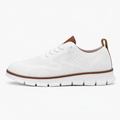 Suprclark women's breathable knit walking shoes in white