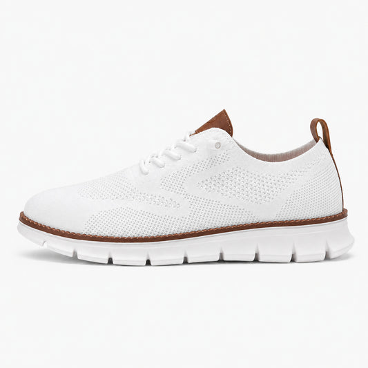 Suprclark women's breathable knit walking shoes in white